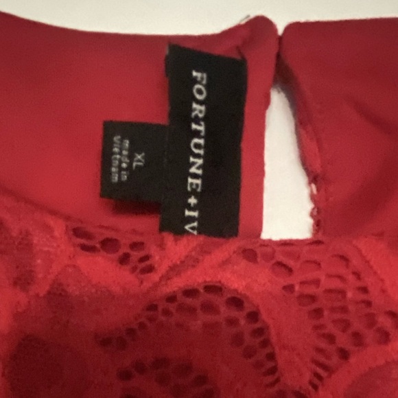 Red lace Fortune and Ivy top - Picture 3 of 9